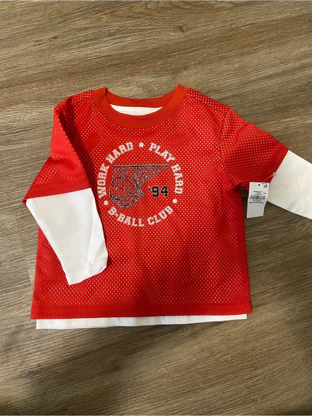 Old Navy Red Layered-Look Basketball Long Sleeve Tee